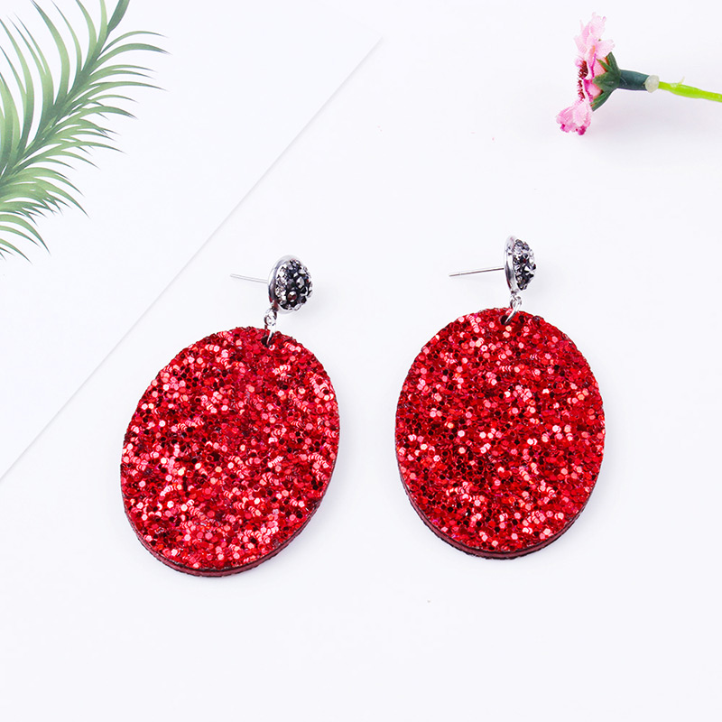 Elegant Pink Oval Shape Design Pure Color Earrings,Drop Earrings