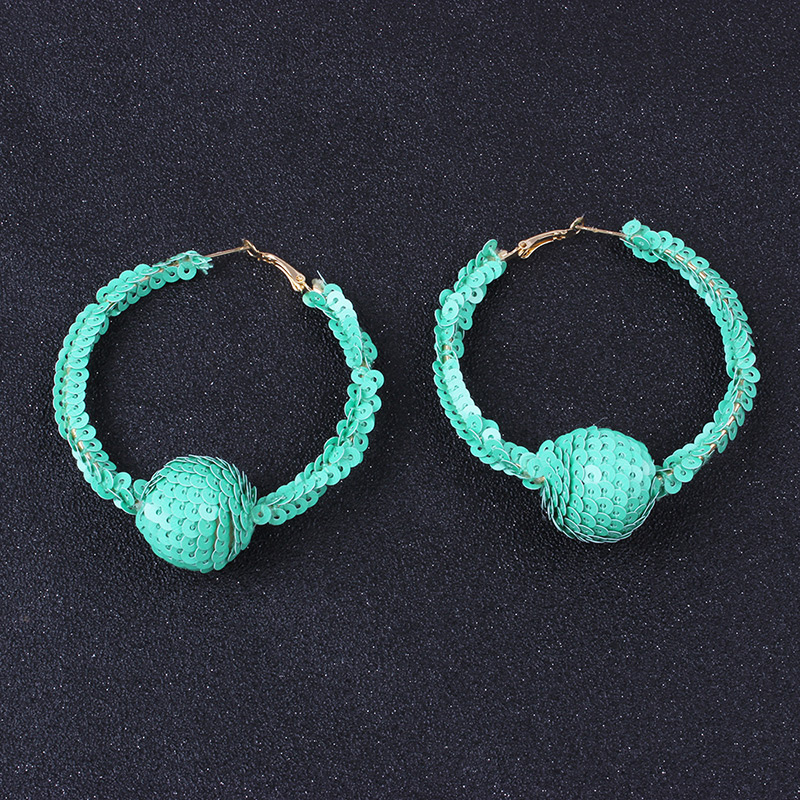 Elegant White Balls Decorated Circular Ring Earrings,Hoop Earrings