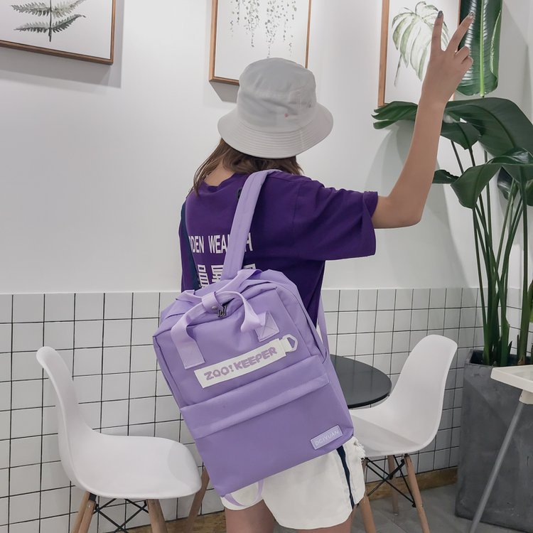 Fashion Purple Letter Pattern Decorated Backpack,Backpack