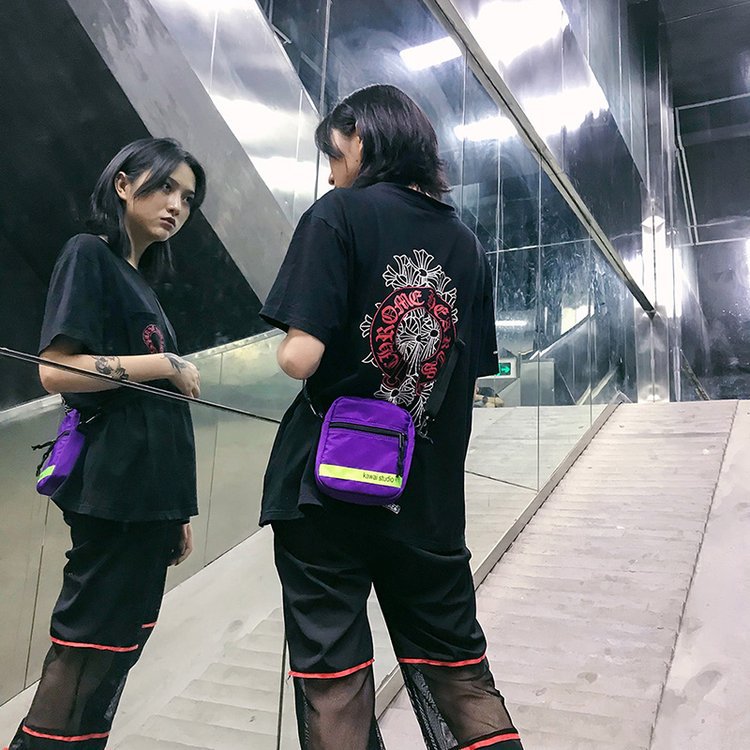 Fashion Black Letter Pattern Decorated Hip-hop Bag,Shoulder bags