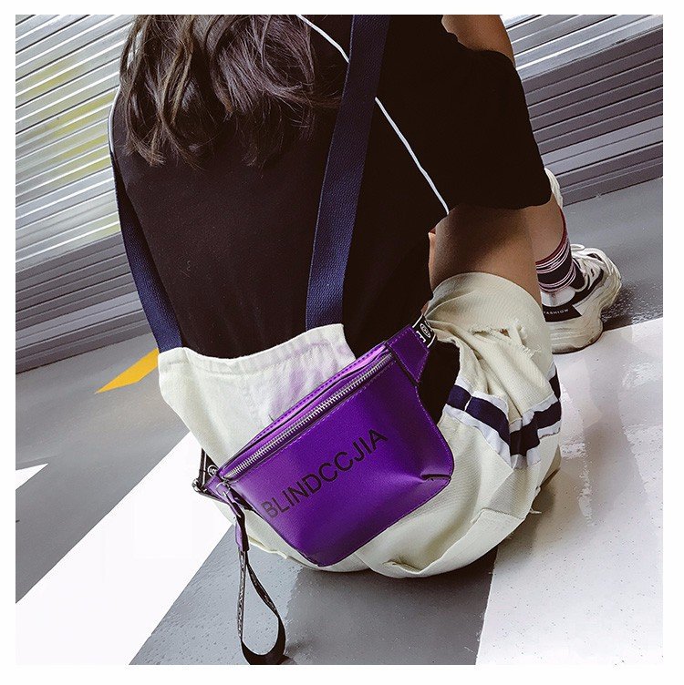 Fashion Purple Pure Color Decorated Hip-hop Bag,Shoulder bags