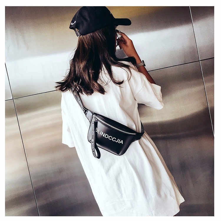 Fashion Black Pure Color Decorated Hip-hop Bag,Shoulder bags
