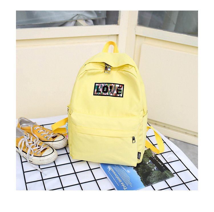 Lovely Yellow Love Pattern Decorated Backpack,Backpack