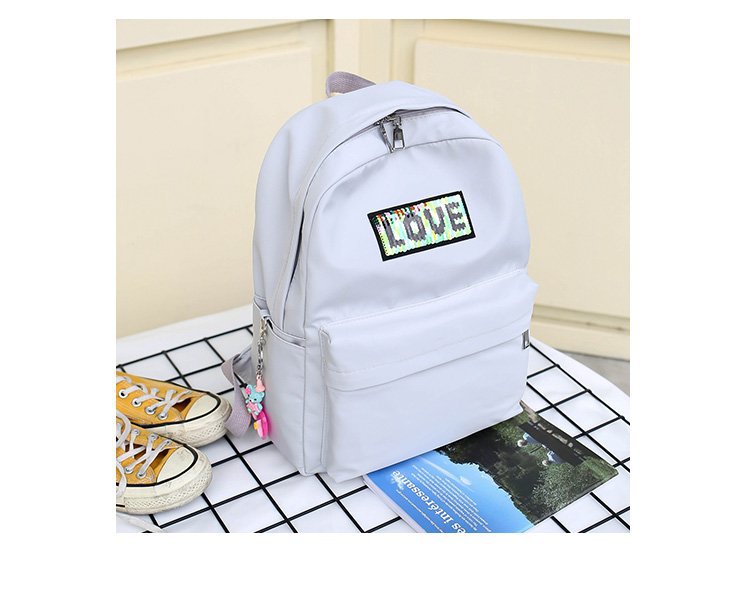 Lovely Light Green Love Pattern Decorated Backpack,Backpack