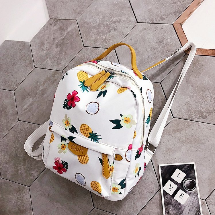 Fashion White Pineapple&bananas Pattern Decorated Backpack,Backpack