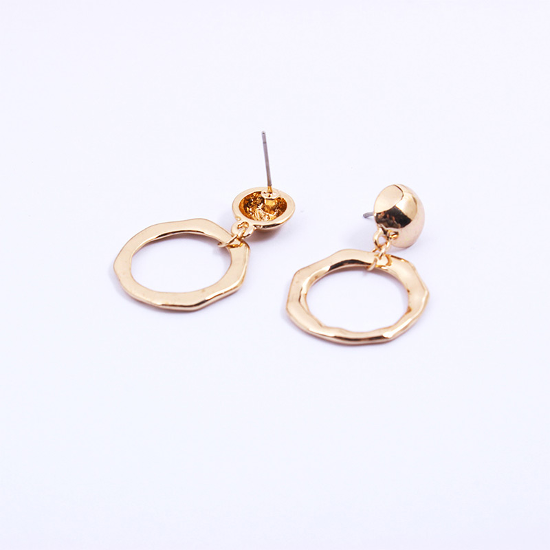 Fashion Gold Color Circular Ring Design Pure Color Earrings,Hoop Earrings