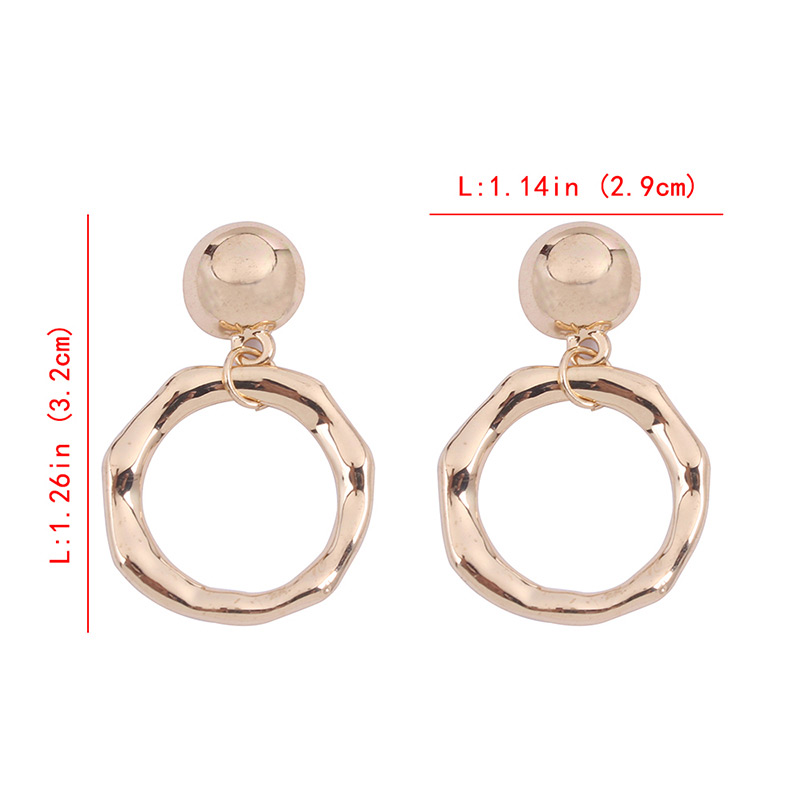 Fashion Gold Color Circular Ring Design Pure Color Earrings,Hoop Earrings