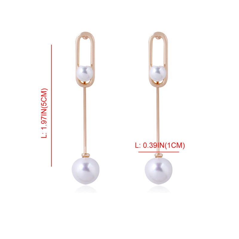 Fashion Silver Color Pearls Decorated Long Earrings,Drop Earrings