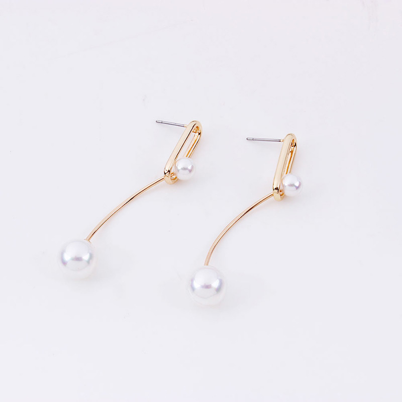 Fashion Silver Color Pearls Decorated Long Earrings,Drop Earrings