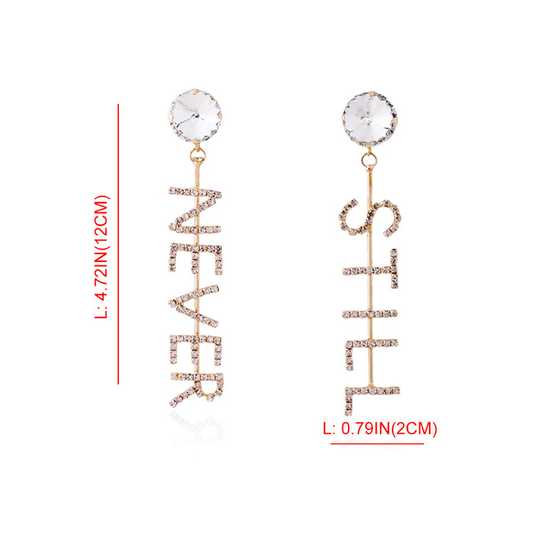 Fashion Silver Color Letter Shape Design Long Earrings,Drop Earrings