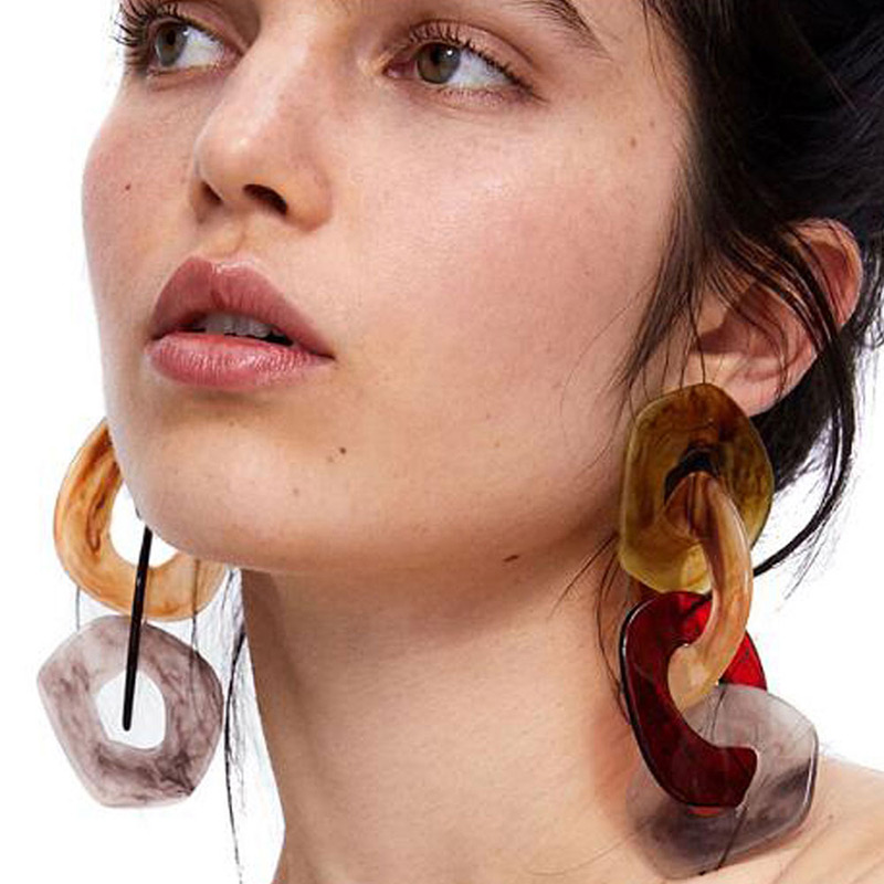 Fashion Coffee Chains Shape Design Pure Color Earrings,Drop Earrings