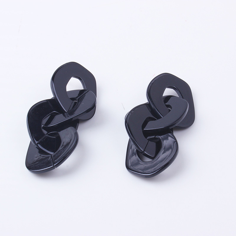 Fashion Black Chains Shape Design Pure Color Earrings,Drop Earrings