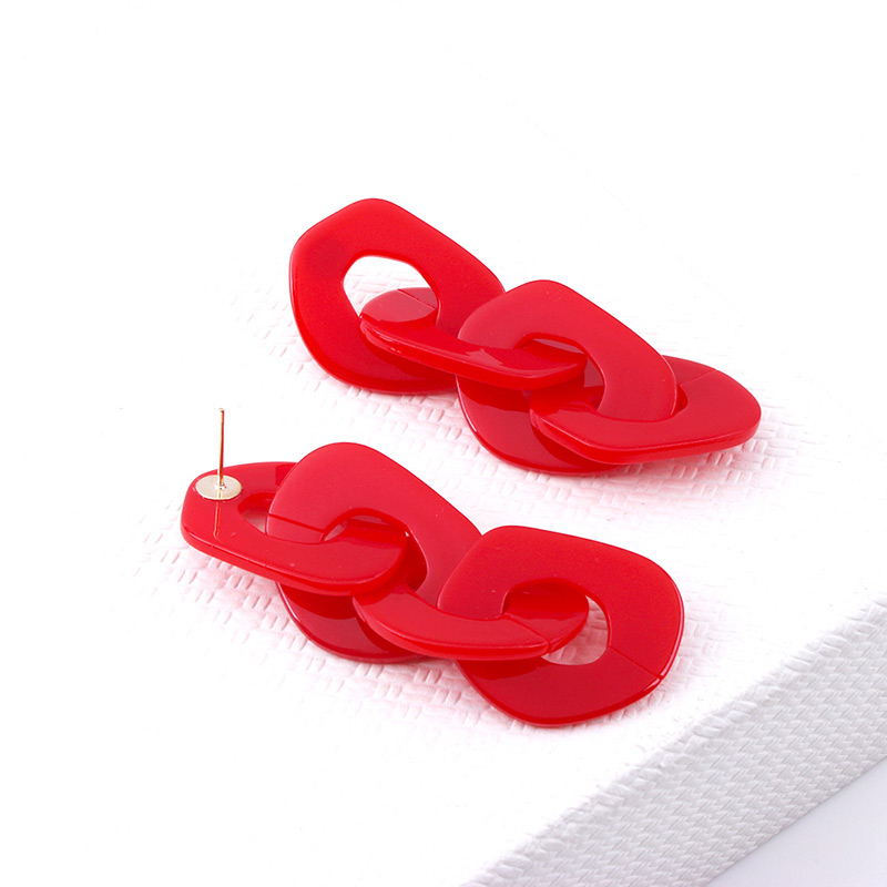 Fashion Red Chains Shape Design Pure Color Earrings,Drop Earrings