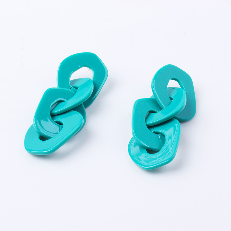 Fashion Green Chains Shape Design Pure Color Earrings,Drop Earrings