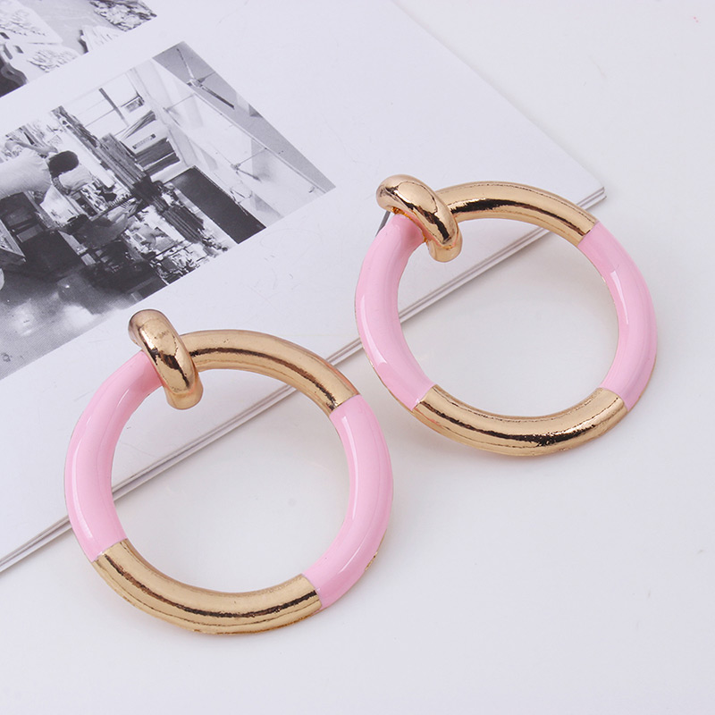 Fashion Black Circular Ring Decorated Simple Earrings,Hoop Earrings