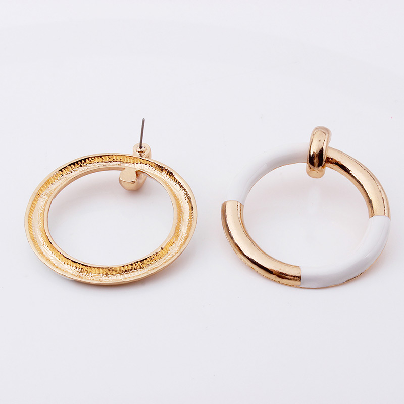 Fashion Pink Circular Ring Decorated Simple Earrings,Hoop Earrings