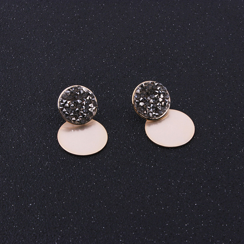 Fashion Gold Color Double Round Shape Decorated Earrings,Hoop Earrings