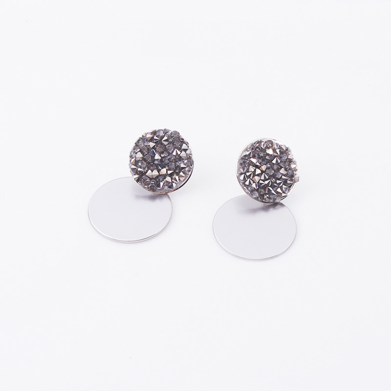 Fashion Silver Color Double Round Shape Decorated Earrings,Hoop Earrings