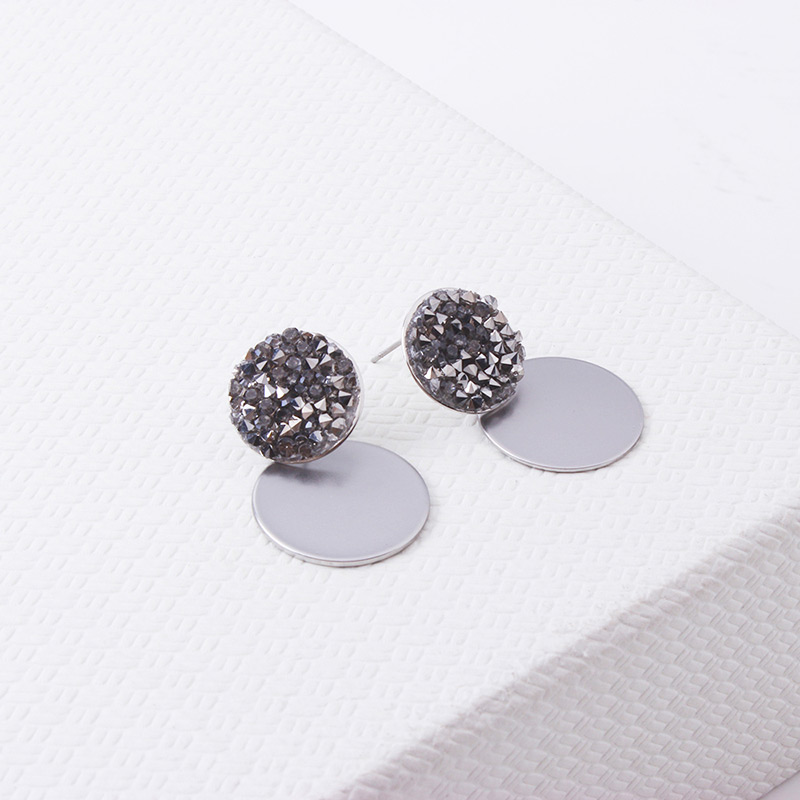 Fashion Silver Color Double Round Shape Decorated Earrings,Hoop Earrings