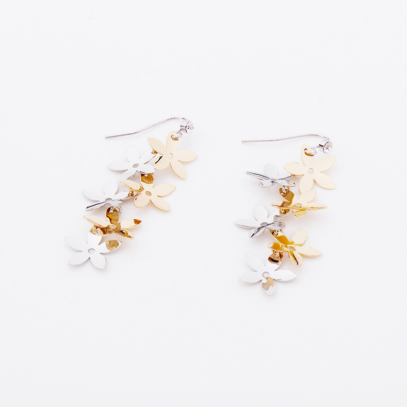 Fashion Multi-color Flowers Shape Decorated Long Earrings,Drop Earrings