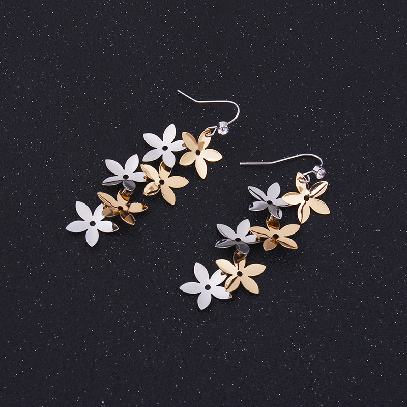 Fashion Multi-color Flowers Shape Decorated Long Earrings,Drop Earrings