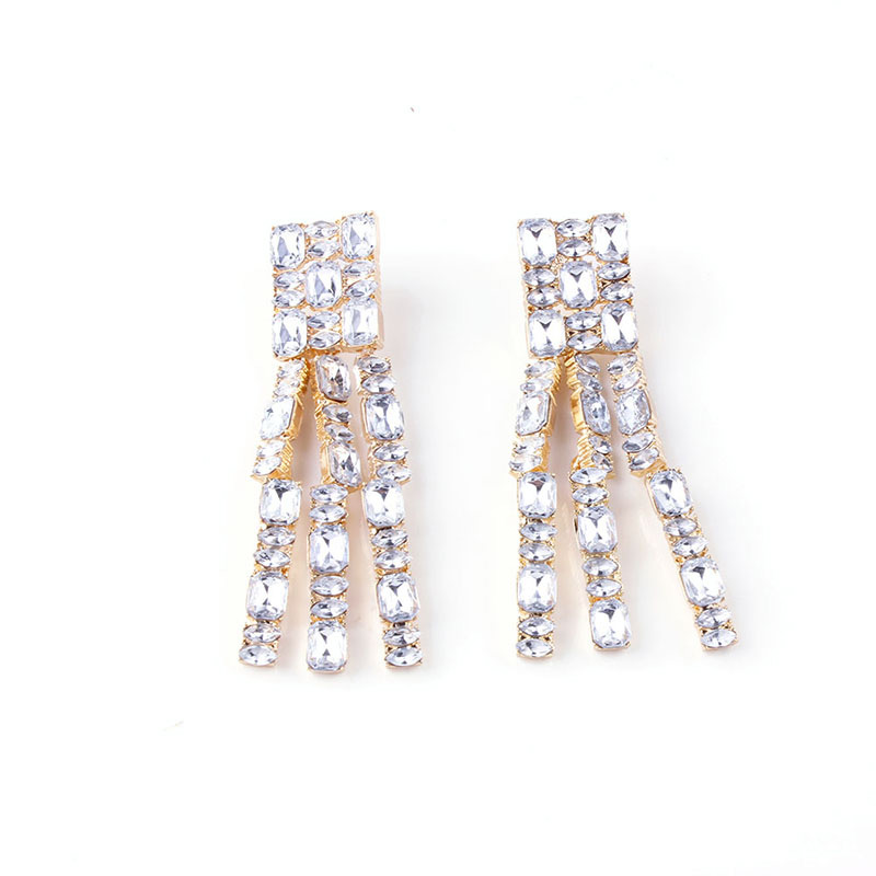 Fashion Multi-color Full Diamond Design Long Earrings,Drop Earrings