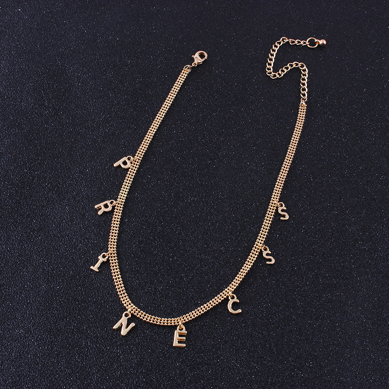 Fashion Gold Color Letter Pendant Decorated Necklace,Pendants