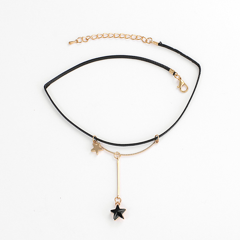 Fashion Gold Color Star Shape Pendant Decorated Necklace,Multi Strand Necklaces