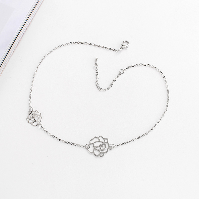 Fashion Silver Color Flowers Pendant Decorated Necklace,Pendants