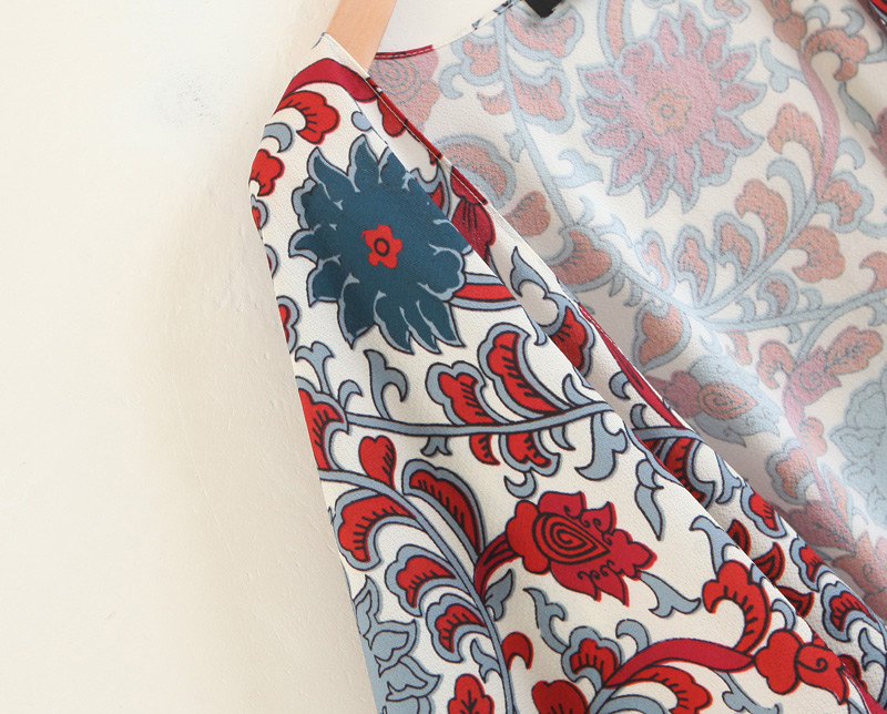 Fashion Red Flower Pattern Decorated Shawl,Sunscreen Shirts