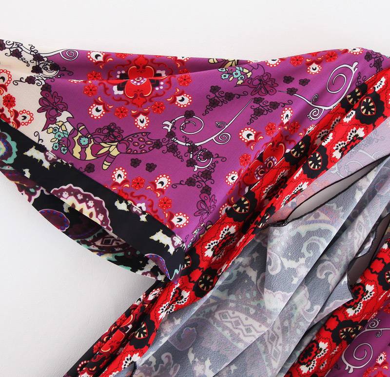 Fashion Purple Flower Pattern Decorated Shawl,Sunscreen Shirts