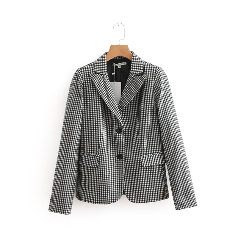 Fashion Wool Grids Pattern Decorated Coat,Coat-Jacket