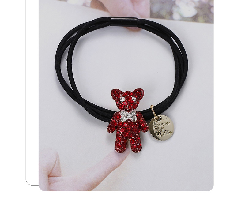 Sweet Red Bear Pendant Decorated Hair Band,Hair Ring