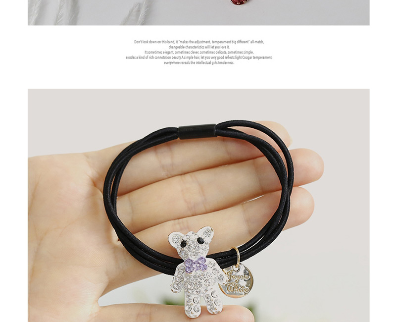 Sweet Red Bear Pendant Decorated Hair Band,Hair Ring