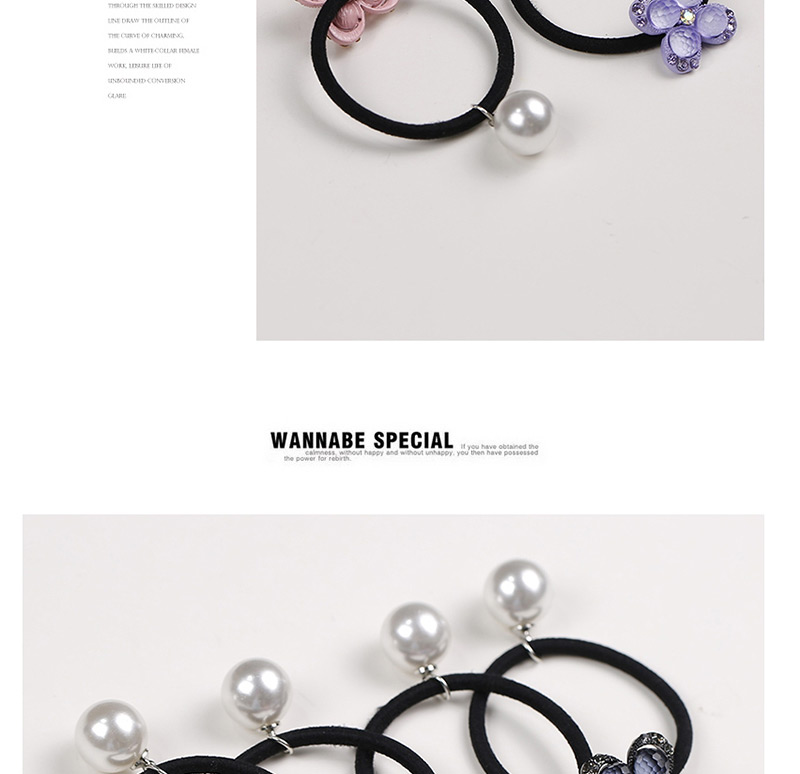 Sweet Purple Pearls&flower Decorated Hair Band,Hair Ring