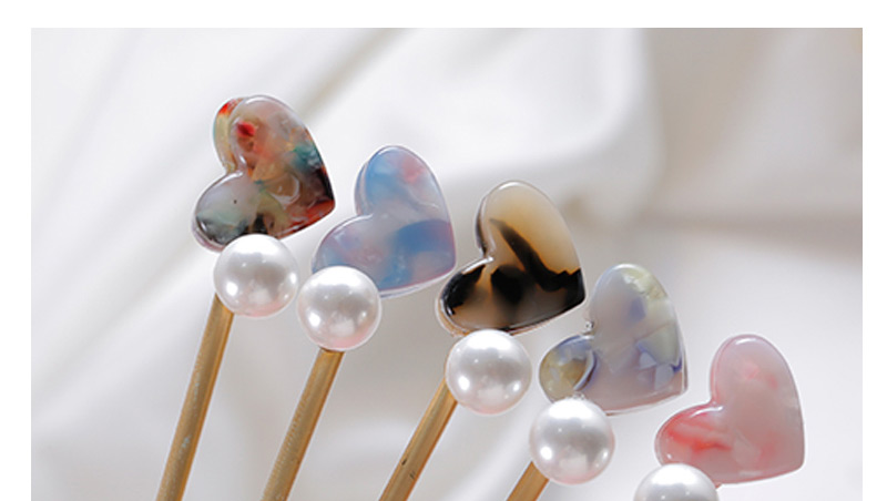 Sweet Brown Pearl&heart Shape Decorated Hairpin,Hairpins