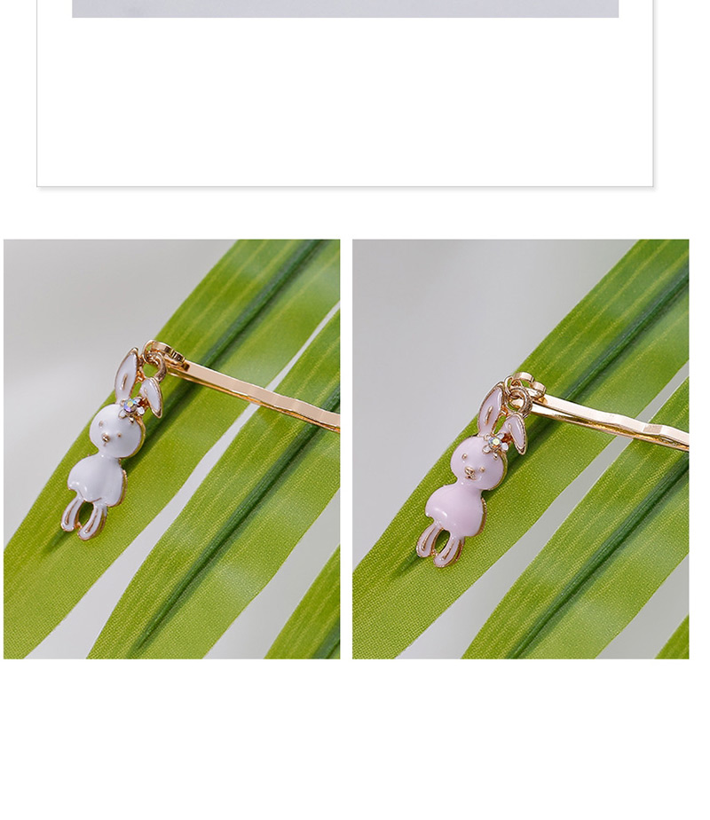 Sweet Pink Rabbit Pendant Decorated Hairpin,Hairpins