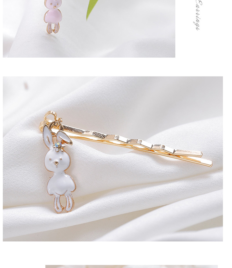 Sweet Pink Rabbit Pendant Decorated Hairpin,Hairpins