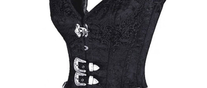 Sexy Black Pure Color Decorated Simple Corset,Shapewear