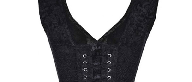 Sexy Black Pure Color Decorated Simple Corset,Shapewear