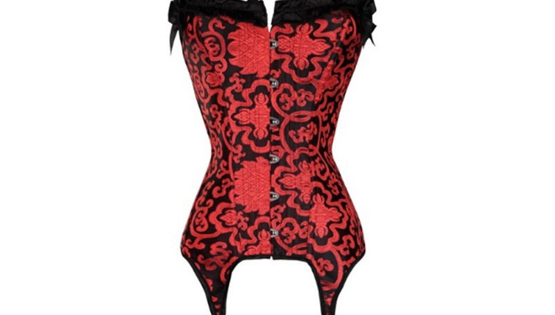 Sexy Red Flowers Pattern Decorated Corset,Tank Tops & Camis