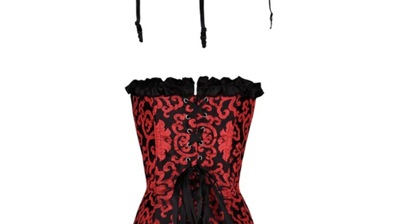 Sexy Red Flowers Pattern Decorated Corset,Tank Tops & Camis
