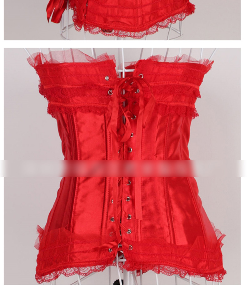 Sexy Red Lace Decorated Pure Color Corset,Tank Tops & Camis