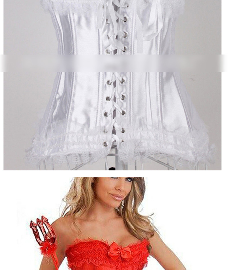 Sexy White Lace Decorated Pure Color Corset,Tank Tops & Camis