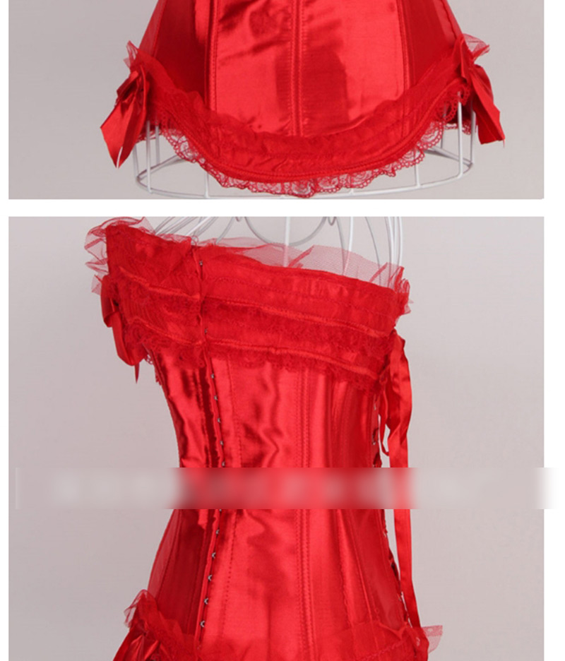 Sexy Red Lace Decorated Pure Color Corset,Tank Tops & Camis