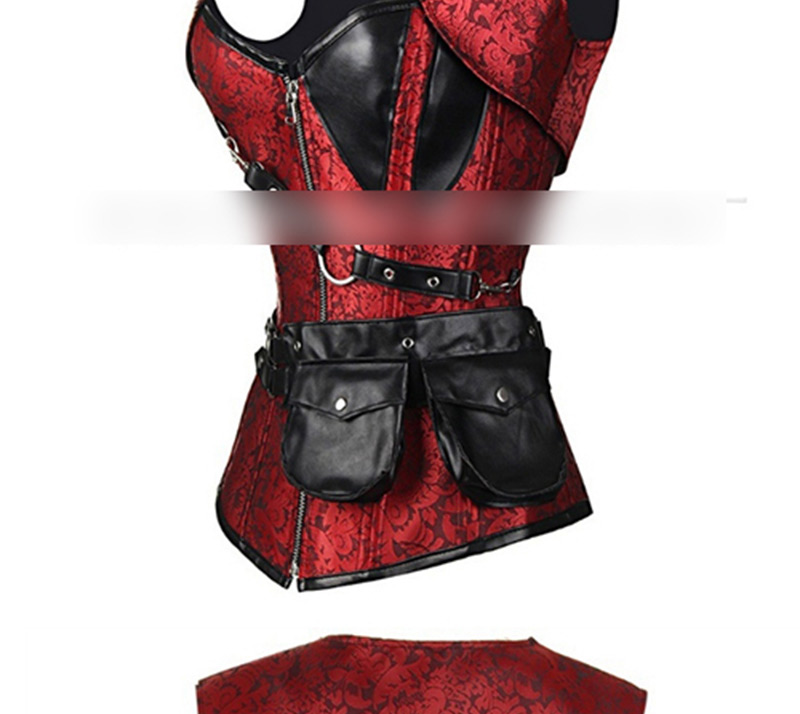 Sexy Red+black Color Matching Design Simple Corset,Tank Tops & Camis