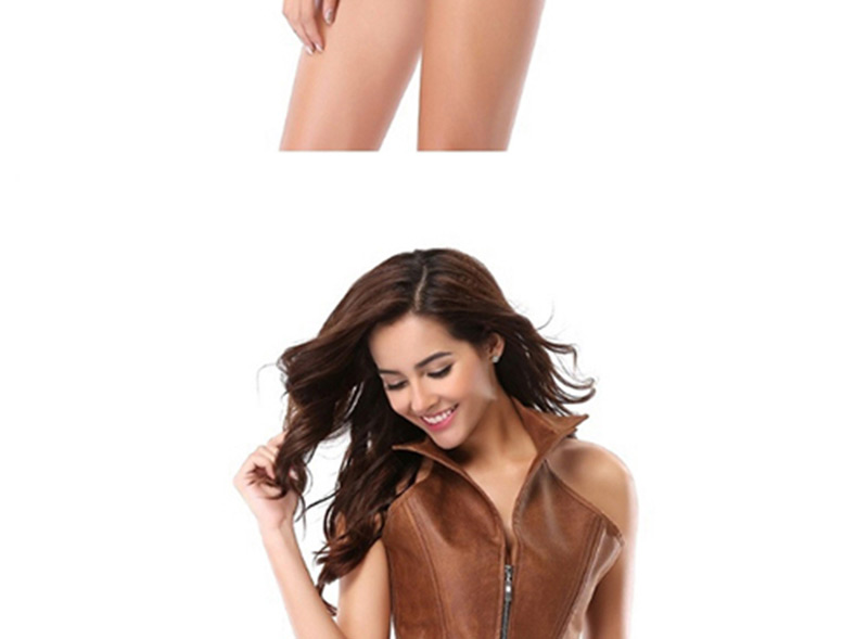 Sexy Brown Sleeveless Design Pure Color Corset,Tank Tops & Camis