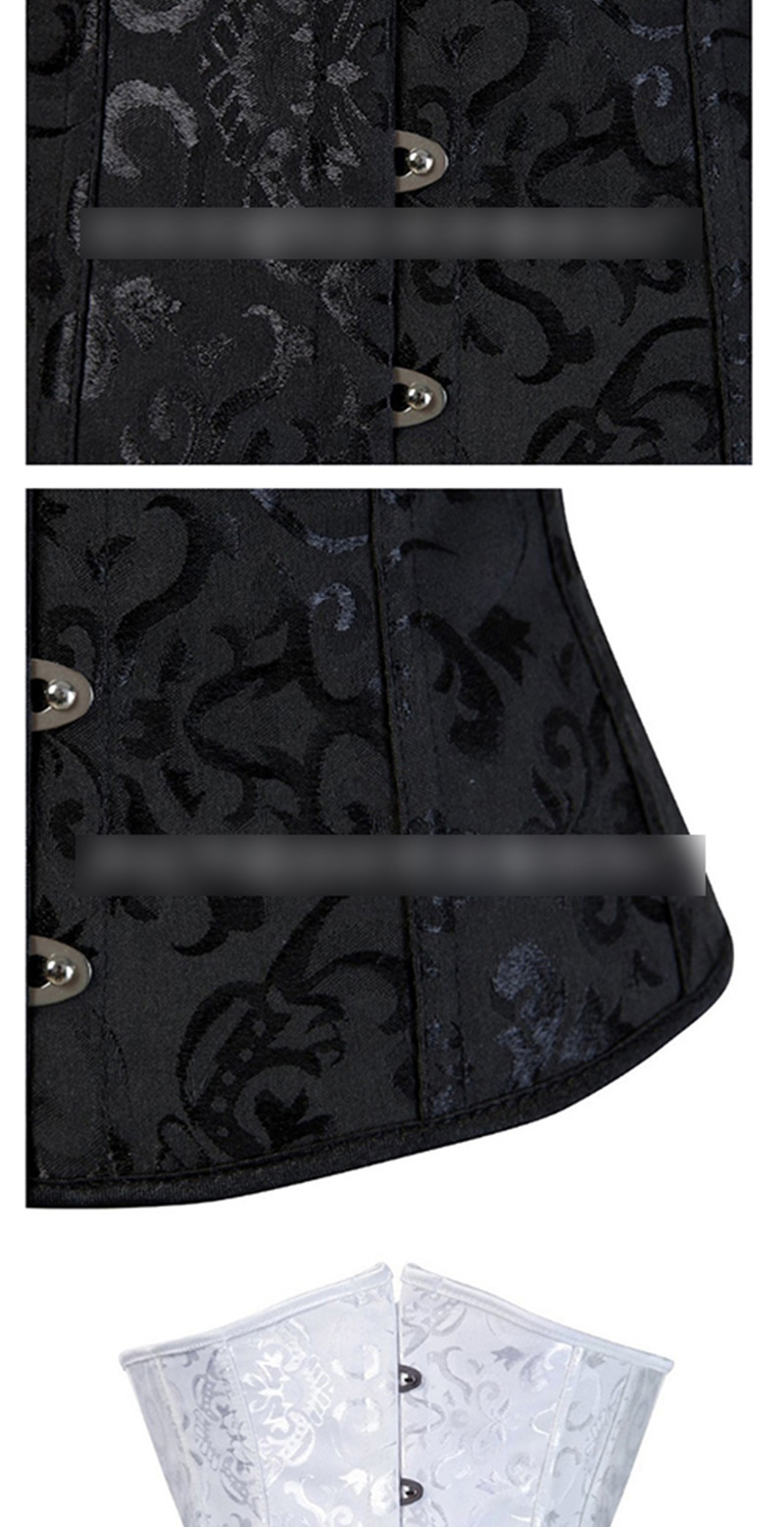 Sexy Black Flowers Pattern Design Strapless Corset,Shapewear