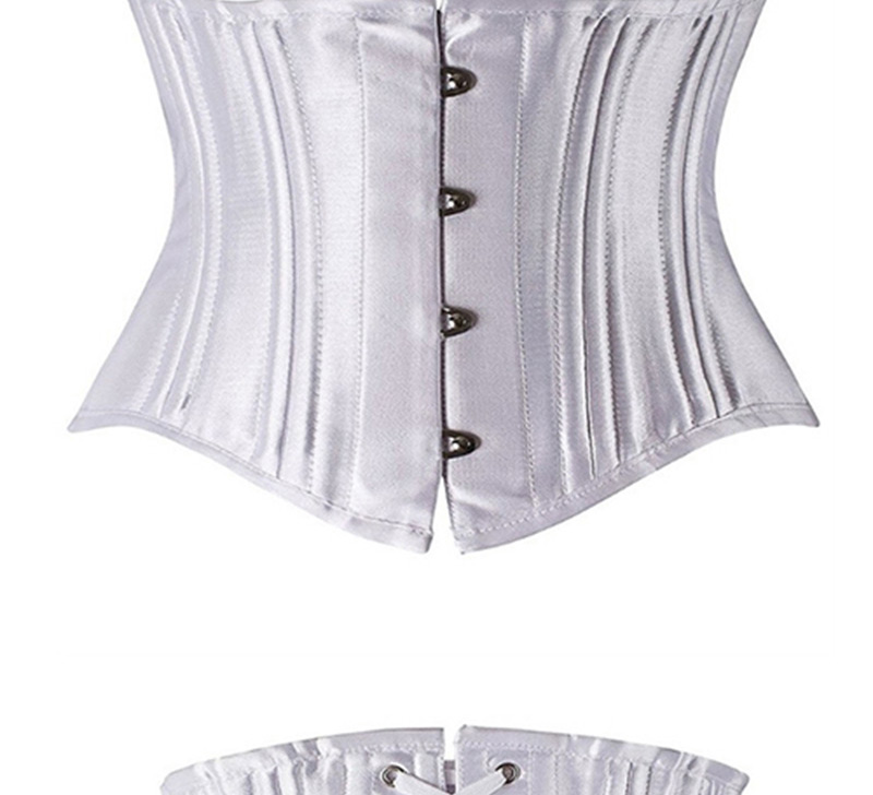 Sexy White Buttons Decorated Pure Color Corset,Shapewear