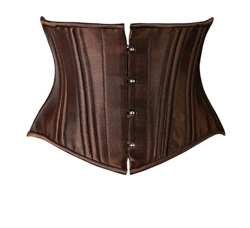 Sexy Brown Buttons Decorated Pure Color Corset,Shapewear